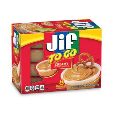 Jif To Go® Spreads, Creamy Peanut Butter, 1.5 oz Cup, 8/Box - Box of 1 - SMU-24136-BX