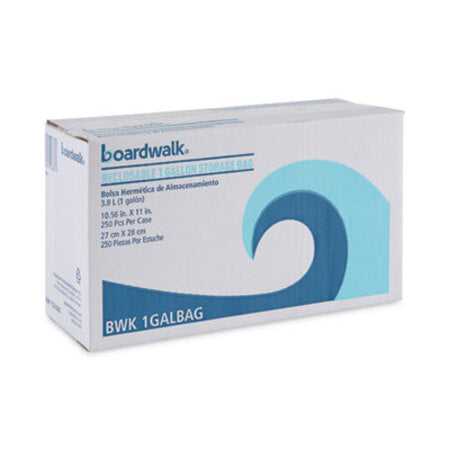 Boardwalk® Reclosable Food Storage Bags, 1 gal, 1.75 mil, 10.5" x 11", Clear, 250/Box - Box of 1 - BWK-1GALBAG-BX