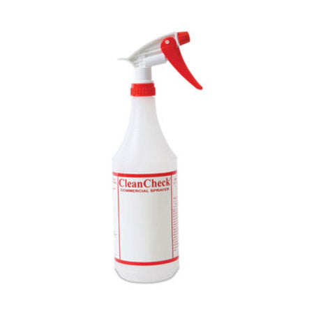Boardwalk® Trigger Spray Bottle, 32 oz, Clear/Red, HDPE, 3/Pack - Pack of 1 - BWK-03010-PK