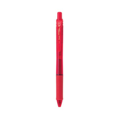 Pentel® EnerGel-X Gel Pen, Retractable, Medium 0.7 mm, Red Ink, Red Barrel, Dozen - DZ/1 - PEN-BL107B-DZ