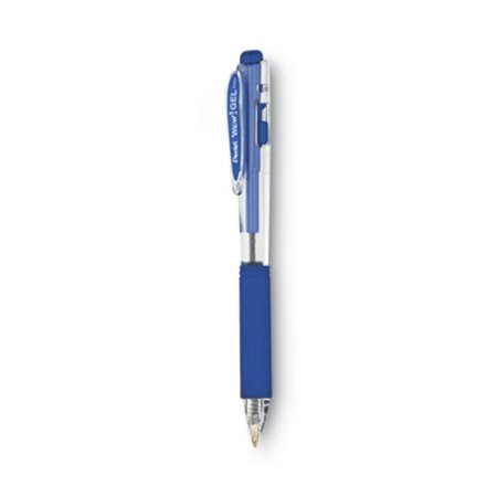 Pentel® WOW! Gel Pen, Retractable, Medium 0.7 mm, Blue Ink, Clear/Blue Barrel, Dozen - DZ/1 - PEN-K437C-DZ