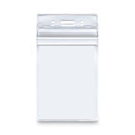 Advantus Resealable ID Badge Holders, Vertical, Frosted 3.68" x 5" Holder, 2.62" x 3.75" Insert, 50/Pack - Pack of 1 - AVT-75524-PK