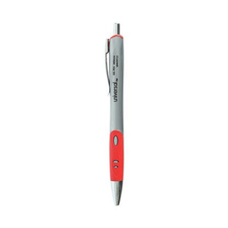Universal™ Comfort Grip Gel Pen, Retractable, Medium 0.7 mm, Red Ink, Silver Barrel, Dozen - DZ/1 - UNV-39722-DZ