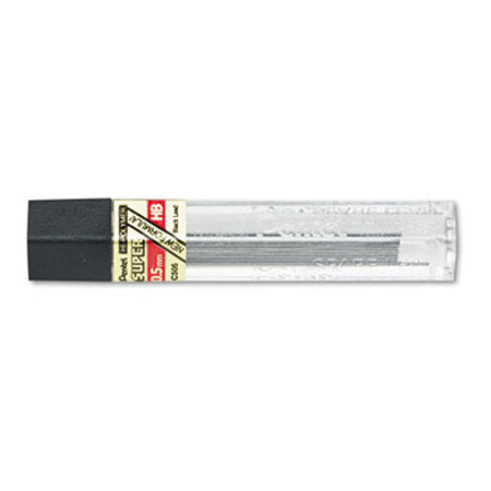 Pentel® Super Hi-Polymer Lead Refills, 0.5 mm, HB, Black, 12/Tube - Pack of 1 - PEN-C505HB-PK