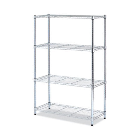 Alera® Residential Wire Shelving, Four-Shelf, 36w x 14d x 54h, Silver - Each - ALE-SW843614SR-EA