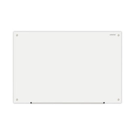 Universal® Frameless Glass Marker Board, 36 x 24, White Surface - Each - UNV-43232-EA