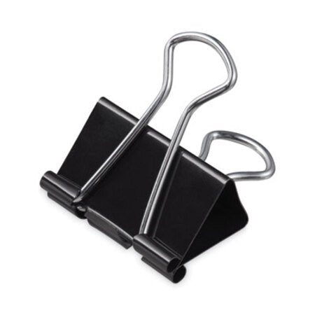 Universal® Binder Clips, Mini, Black/Silver, 12/Box - DZ/1 - UNV-10199-DZ