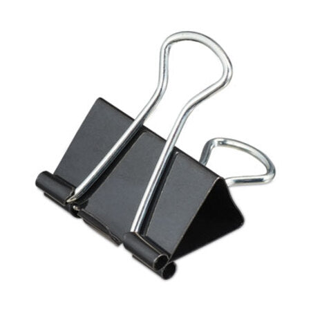 Universal® Binder Clips, Medium, Black/Silver, 12/Box - DZ/1 - UNV-10210-DZ
