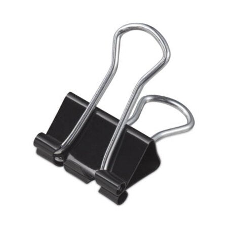 Universal® Binder Clips, Small, Black/Silver, 12/Box - DZ/1 - UNV-10200-DZ