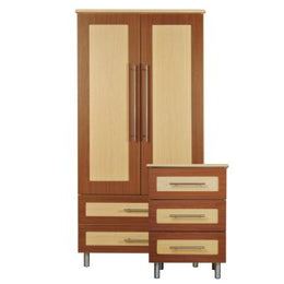 Kwalu Wardrobe Tempe Series 2 Drawers Double Door - Each - TEWR22-EA