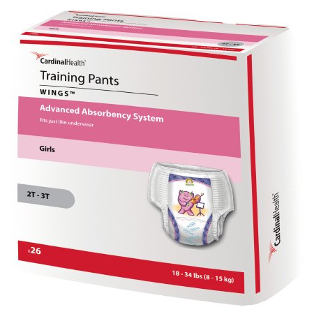 Cardinal Female Youth Training Pants Curity™ Pull On with Tear Away Seams Medium Disposable Heavy Absorbency - Case of 4 - 70063GA-CS