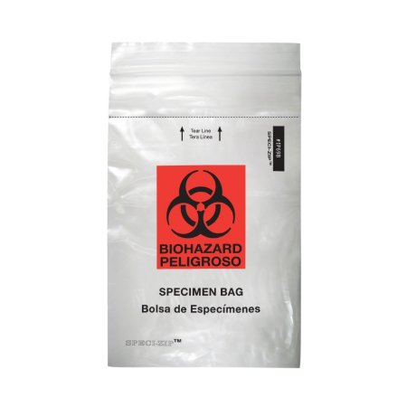 Minigrip Specimen Transport Bag with Document Pouch Speci-Zip® 6 X 9 Inch Zip Closure Biohazard Symbol NonSterile - Case of 1000 - IP69B-CS