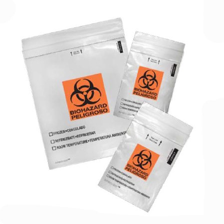 Minigrip Specimen Transport Bag with Document Pouch Speci-Zip® 6 X 9 Inch Zip Closure Biohazard Symbol / Storage Instructions NonSterile - Case of 1000 - IP69B3T-CS