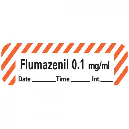 Precision Dynamics Drug Label PDC® Anesthesia Label Flumazenil 0.1 mg/mL Date_Time_Int Red / White 1/2 X 1-1/2 Inch - Roll of 1 - LANS-18D01-RL