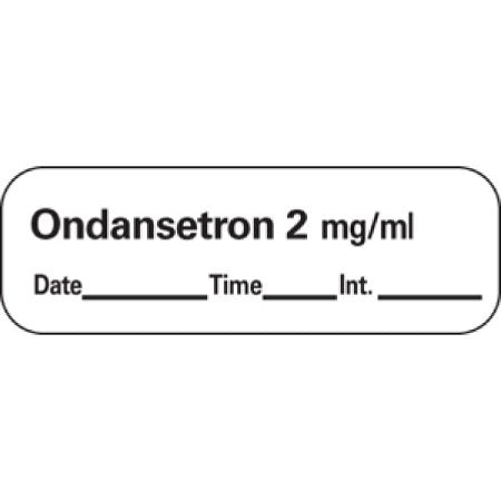 Precision Dynamics Drug Label PDC® Anesthesia Label Ondansetron 2mg/mL Date_Time_Int White 1/2 X 1-1/2 Inch - Roll of 1 - LAN-55D2-RL
