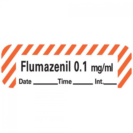Precision Dynamics Drug Label Anesthesia Label Tape Flumazenil 0.1 mg/mL Date_Time_Int Red / White 1/2 X 1-1/2 Inch - Roll of 1 - ANS-18D01-RL