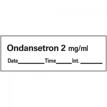 Precision Dynamics Drug Label Anesthesia Label Tape Ondansetron 2mg/mL Date_Time_Int White 1/2 X 1-1/2 Inch - Roll of 1 - AN-55D2-RL