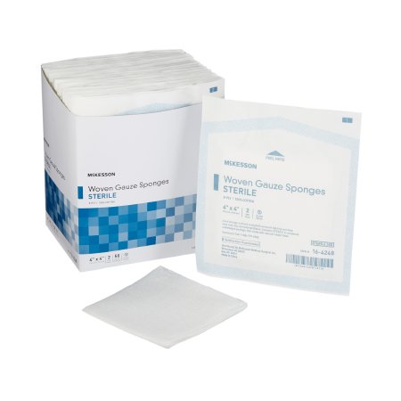 McKesson Gauze Sponge McKesson 4 X 4 Inch 2 per Pack Sterile 8-Ply Square - Box of 50 - 16-4248-BX