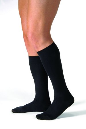 BSN Medical Compression Stocking JOBST® for Men Casual Knee High Large Black Closed Toe - Pair of 2 - 113118-PR