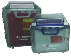 BD Sharps Container Cabinet / Wall Enclosure Recykleen™ Recycled Material, 100% Wall Mount Locking - Each - 305098-EA