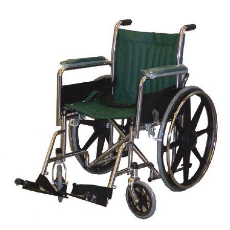 Newmatic Medical MRI Non-Magnetic Wheelchair Full Length Arm Footrest / Fixed Height Forest Green Upholstery 18 Inch Seat Width Adult 250 lbs. Weight Capacity - Each - 11084-EA