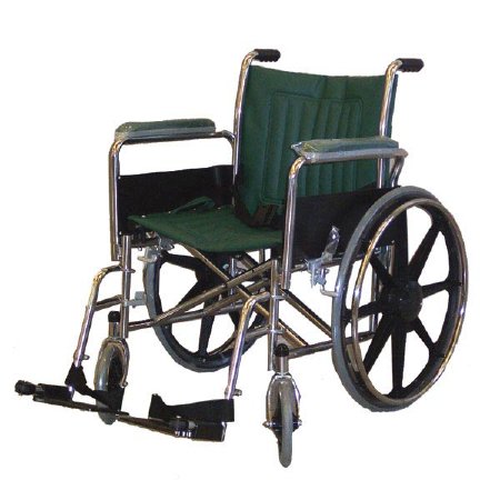 Newmatic Medical MRI Non-Magnetic Wheelchair Full Length Arm Removable Footrest Forest Green Upholstery 22 Inch Seat Width Adult 350 lbs. Weight Capacity - Each - 11507-EA