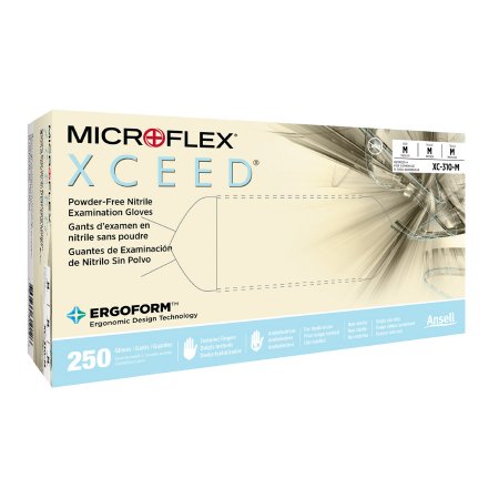Microflex Medical Exam Glove XCEED™ Medium NonSterile Nitrile Standard Cuff Length Textured Fingertips Blue Not Rated - Box of 250 - XC-310-M-BX