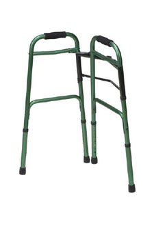 Mabis Healthcare Dual Release Folding Walker Adjustable Height DMI® Aluminum Frame 250 lbs. Weight Capacity 32 to 38 Inch Height - Case of 2 - 500-1044-1200-CS