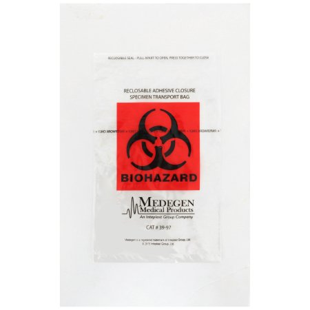 McKesson Specimen Transport Bag with Document Pouch McKesson 6 X 9 Inch Adhesive Closure Biohazard Symbol NonSterile - Case of 1000 - 03-3997-CS