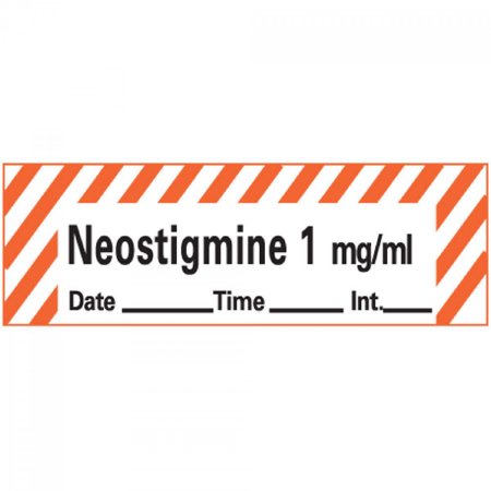 Precision Dynamics Drug Label PDC® Anesthesia Label Neostigmine 1 mg/mL Date_Time_Int_ Red / White 1/2 X 1-1/2 Inch - Roll of 1 - ANS-15D1-RL