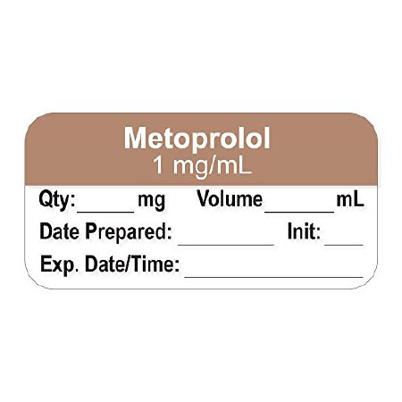 Precision Dynamics Drug Label PDC® Anesthesia Label Metoprolol 1 mg/mL Date_Time_Int_ Violet / White 1/2 X 1-1/2 Inch - Roll of 1 - LANS-49D1-RL