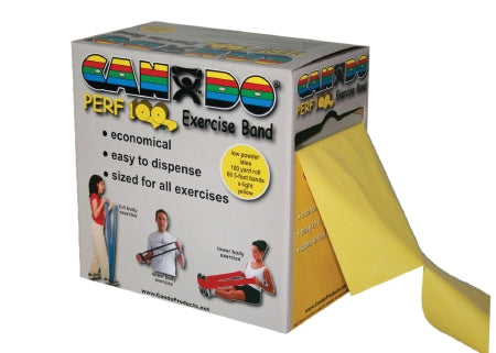 Fabrication Enterprises Exercise Resistance Band CanDo® Perf 100™ Yellow 5 Inch X 100 Yard X-Light Resistance - Each - 10-5191-EA