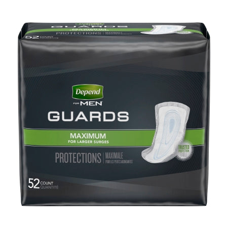 Kimberly Clark Bladder Control Pad Depend® Guards for Men 12 Inch Length Heavy Absorbency Sodium Polyacrylate Core One Size Fits Most - Bag of 52 - 13792-BG