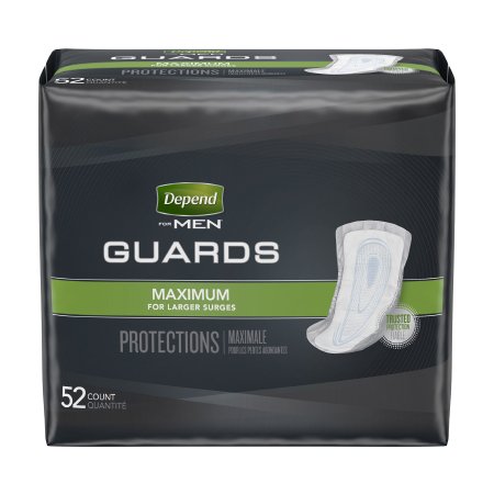 Kimberly Clark Bladder Control Pad Depend® Guards for Men 12 Inch Length Heavy Absorbency Sodium Polyacrylate Core One Size Fits Most - Case of 104 - 13792-CS