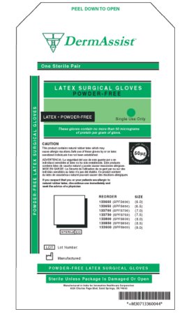 Innovative Healthcare Corp Surgical Glove DermAssist® Size 6.5 Sterile Latex Standard Cuff Length Smooth Ivory Not Chemo Approved - Box of 50 - 133650-BX
