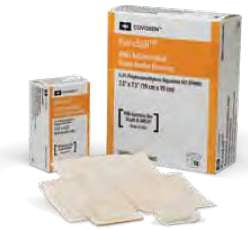 Cardinal Antibacterial Foam Dressing Kendall™ AMD 1-3/4 X 3-1/4 Inch With Border Without Film Backing Acrylic Adhesive Rectangle Sterile - Case of 50 - 55523BAMD-CS