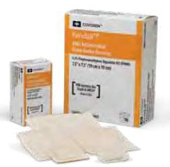 Cardinal Antibacterial Foam Dressing Kendall™ AMD 3-1/2 X 5-1/2 Inch With Border Without Film Backing Acrylic Adhesive Square Sterile - Case of 50 - 55546BAMD-CS