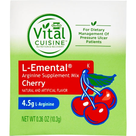 Hormel Food Sales Oral Supplement Hormel Vital Cuisine® L-Emental® Arginine Cherry Flavor Powder 10.3 Gram Individual Packet - Case of 50 - 17911-CS