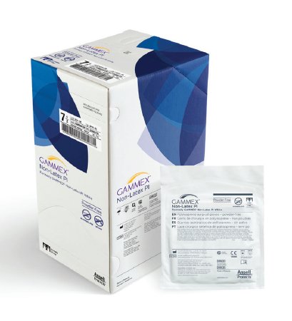 Ansell Surgical Glove GAMMEX® Non-Latex PI Size 5.5 Sterile Polyisoprene Standard Cuff Length Micro-Textured White Chemo Tested - Case of 200 - 20685755-CS