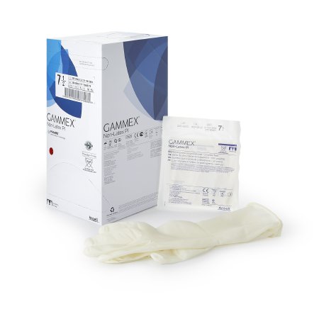 Ansell Surgical Glove GAMMEX® Non-Latex PI Size 7.5 Sterile Polyisoprene Standard Cuff Length Micro-Textured White Chemo Tested - Box of 50 - 20685775-BX
