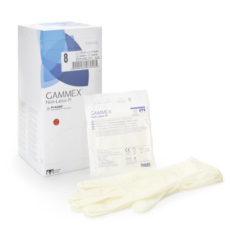 Ansell Surgical Glove GAMMEX® Non-Latex PI Size 8 Sterile Polyisoprene Standard Cuff Length Micro-Textured White Chemo Tested - Box of 50 - 20685780-BX