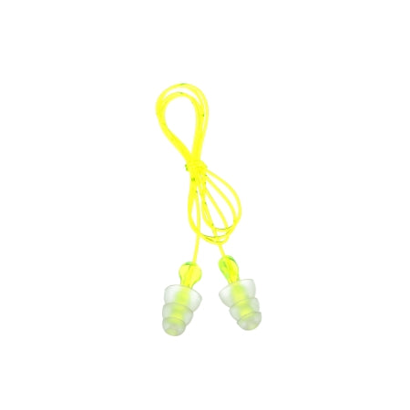 3M Ear Plugs 3M™ Tri-Flange™ Corded One Size Fits Most Clear - Case of 400 - P3000-CS