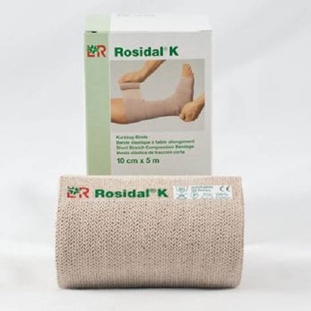 Patterson Medical Supply Compression Bandage Rosidal® K 4 Inch X 11 Yard Clip Detached Closure Tan NonSterile High Compression - Roll of 1 - 55977405-RL