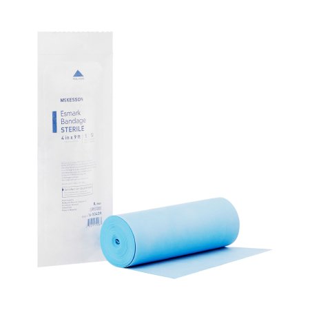McKesson Esmark Compression Bandage McKesson 4 Inch X 3 Yard No Closure Blue Sterile High Compression - Case of 20 - 16-50409-CS