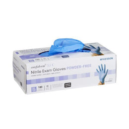 McKesson Exam Glove McKesson Confiderm® 3.5C X-Large NonSterile Nitrile Standard Cuff Length Textured Fingertips Blue Chemo Tested - Box of 180 - 14-6980C-BX