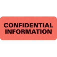 First Healthcare Products Pre-Printed Label Advisory Label Red Paper CONFIDENTIAL INFORMATION Black Confidential 15/16 X 2-1/4 Inch - Roll of 1 - 50704-RL