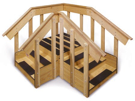 Hausmann Industries Training Staircase ADA Convertible Space-Saver 91 L X 36 W X 18 H Inch - Each - 1580-EA