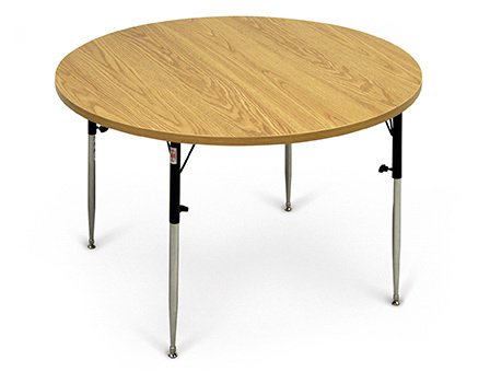 Hausmann Industries Table 26 to 34 X 48 Inch Natural Oak High Pressure Laminate 1-1/8 Inch Top Dimensions 150 lbs. Weight Capacity - Each - 4333-EA