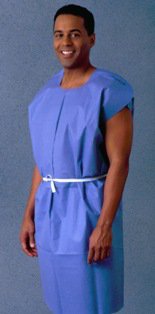 Tidi Products Patient Exam Gown Large Blue Disposable - Case of 50 - 980831-CS