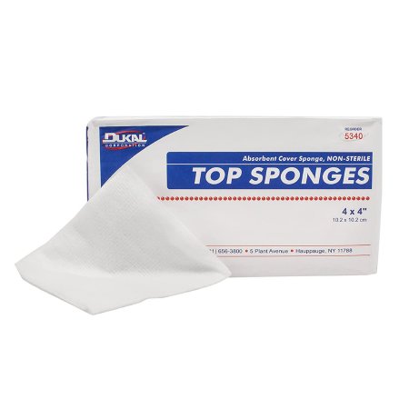 Dukal Nonwoven Sponge Dukal™ 4 X 4 Inch 100 per pack NonSterile 8-Ply Square - Pack of 100 - 5340-PK